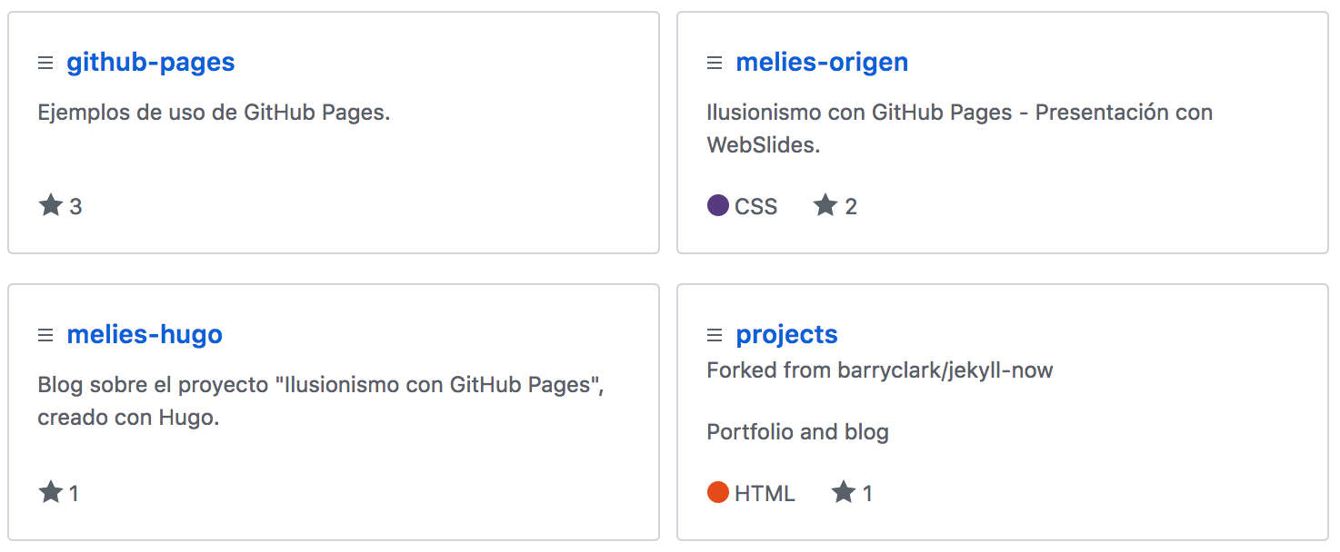 Ejemplo de repositorios de mi GitHub