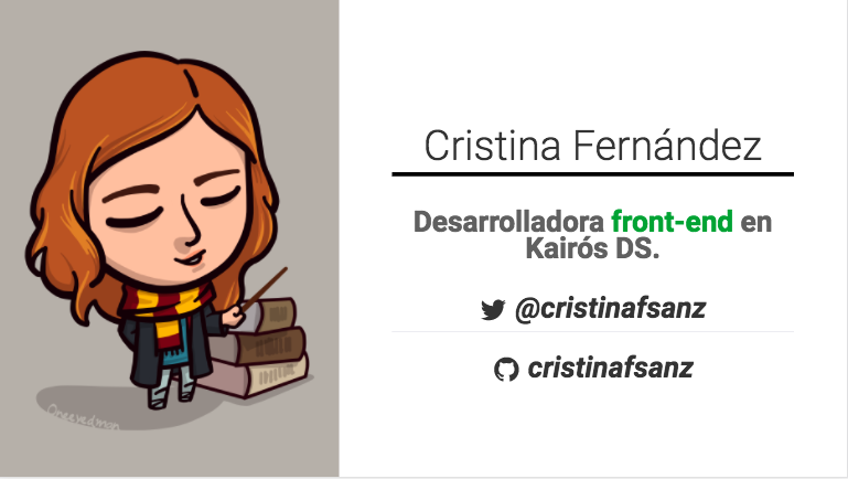 Avatar a la izquierda y mi nombre, qué soy y dónde trabajo a la derecha