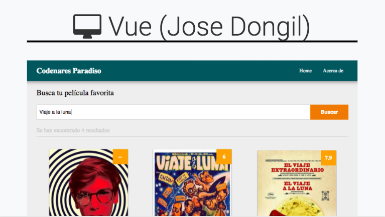 Página web resultante del proyecto de Jose para Codenares