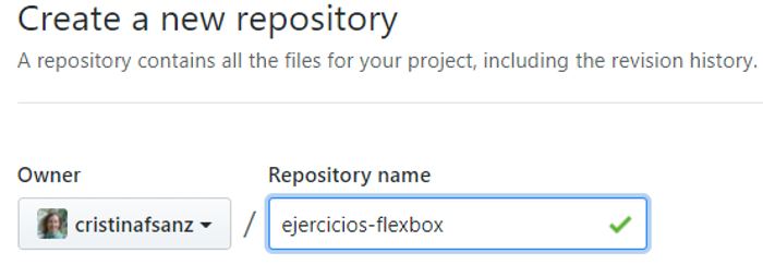 Crear un repositorio añadiendo nombre y un README.