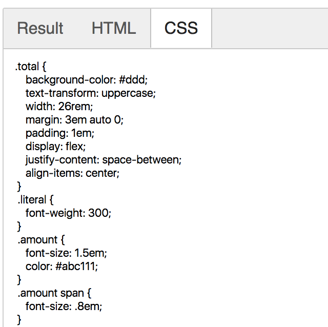 Página web con ejercicio CSS con pestañas HTML, CSS y Resultado