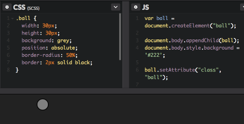 Ejemplo mostrado en Codepen: con CSS, JS y resultado
