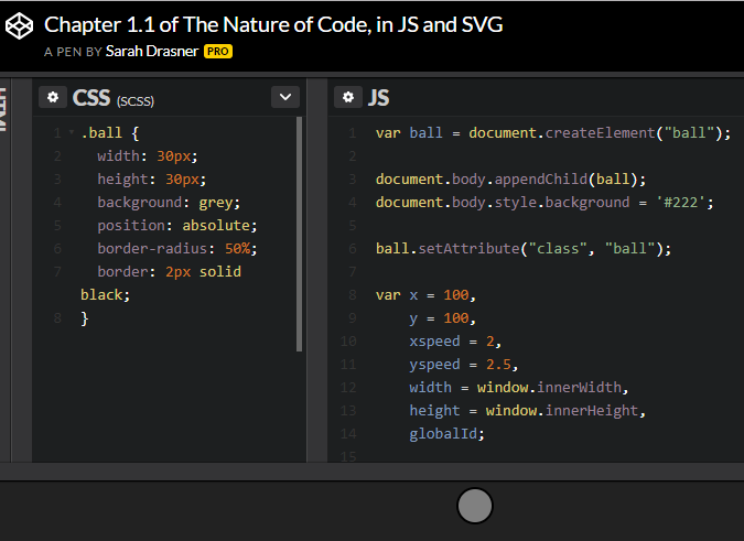 Ejemplo mostrado en Codepen: con CSS, JS y resultado
